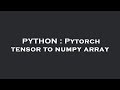 PYTHON : Pytorch tensor to numpy array