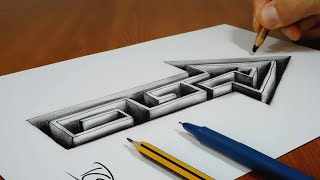 How to Draw Maze Hole, 3D Drawing Trick Art On Paper, Arrow