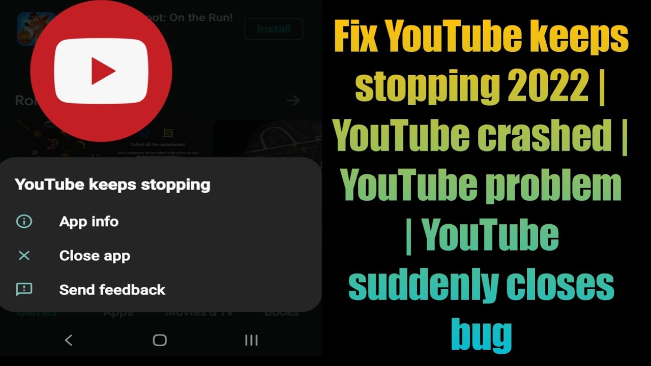 Fix YouTube Keeps Stopping 2022 | YouTube Crashed | YouTube Problem ...