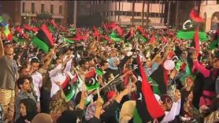 Libyans celebrate the end of the Gaddafi regime