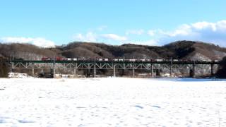 東北本線 黒川橋りょう全景 下り金太郎 2016.01.19