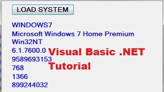 Visual Basic .NET Tutorial 38 - Displaying Computer information using VB.NET