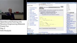 Reverse Engineering Malware Day 2 Part 4: Anti-Analysis