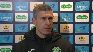 Hibernian manager Nick Montgomery reacts to loss to Rangers and refereeing decisons
