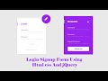 Login And Signup Form Using Html css And jQuery