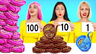 100 Layers Food Challenge |  Chocolate vs Bubble Gum by Turbo Team