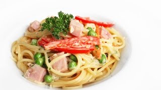 สปาเก็ตตี้อัลเฟรโดแฮมรมควัน : Smoked Ham Alfredo