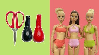 Making Doll Clothes With Balloons #17 | 3 DIY Sexy Bikinis For Barbies No Sew No glue