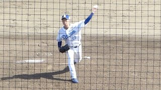 橋本侑樹ピッチング練習　投球フォーム　投げ方【2022年 中日ドラゴンズ対広島カープ プロ野球 2軍ファーム戦 ウエスタンリーグ ナゴヤ球場】