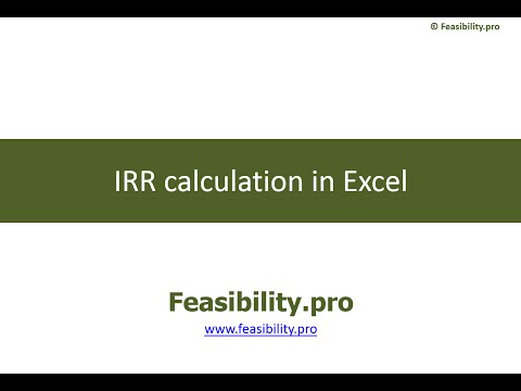 IRR Calculation in Excel IRR Calculation in Excel