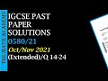 0580/21/OCT/NOV/2021/Q-15-24/Worked Solutions/IGCSE Maths Paper/2021/Fully explained Marking Scheme