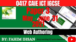 IGCSE ICT 0417 || P31 || 2021 || May - June || Web Page