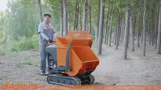 Sinolink Gasoline Engine Driven Crawler Max Load 500kg Mini Dumper Excavating Machinery Site Garden