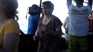 Conga Line on a boat In Beautiful Bahia Brazil