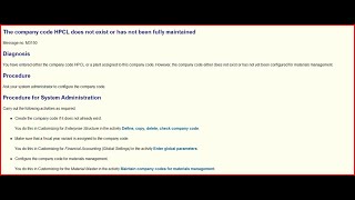 Message no. M3150: The company code 1100 does not exist or has not been fully maintained.