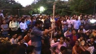 Kanhaiya's  first Public Speech on Najeeb in front of JNU Administration