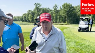 WATCH: Trump Gives Blunt Take On DeSantis Running For President While On The Golf Course