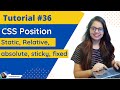 CSS Tutorial: Position absolute, relative, fixed and sticky in CSS | Web Development Tutorials #36