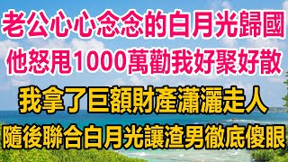 老公心心念念的白月光歸國，他怒甩1000萬勸我好聚好散，我拿了巨額財產瀟灑走人，隨後聯合白月光，讓渣男徹底傻眼#情感故事 #情感 #生活經驗 #两性情感#情感故事 #情感 #生活經驗 #两性情感