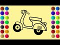 How to Coloring Classic Vespa Using Colored Sand | Coloring Page | Sand Painting