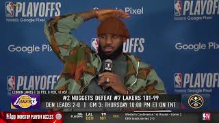 LeBron James POSTGAME INTERVIEWS | Los Angeles Lakers fall to Denver Nuggets 101