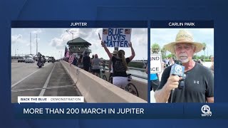 Back the Blue demonstrators march through Jupiter