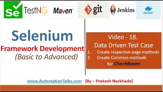 Selenium Framework - Basic-18. Data Driven Test- Part 3- Selecting checkboxes, Create Test Structure