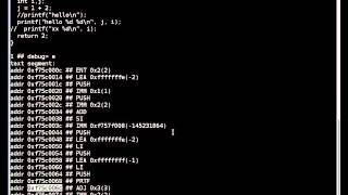simple virtual machine with debugger breakpoint/continue