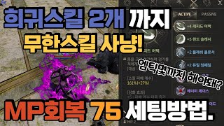 [히트2] 희귀스킬 2개까지 무한스킬사냥~! 무소과금 엠피회복75 세팅방법. 엠틱을 몇까지 맞춰야 무한스킬사냥이 가능?