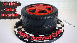 How to Make a TIRE CAKE! I 3D Wheel Cake Tutorial