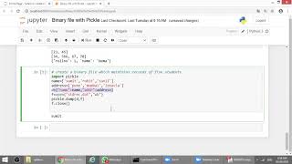 Read Write Binary File using Pickle Python Part 2