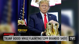 Trump BOOED Off Stage In Humiliating Attempt To Sell His Pricey Gold Sneakers