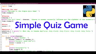 Simple Multiple Choice Quiz Game in Python