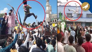 Hyderabad: Unruly behavior of youngsters during Milad-un-Nabi procession