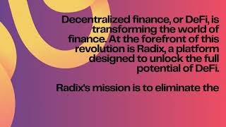 ‎@RadixDLT  is paving way for next generation #defi