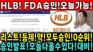 [HLB 주가전망]승인리스트등제,통지임박!폭등대비해야한다!확인하세요!