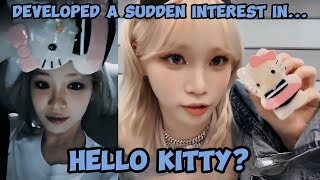 When CHAEWON suddenly became interested in HELLO KITTY! 🐯🐱🎀