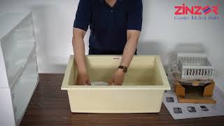 Zinzer Quartz Kitchen Sink The 24 x 18 Ivory Unboxing