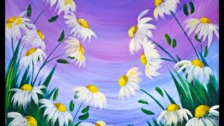 EASY Spring Flowers Acrylic Painting on Canvas for Beginners #lovespringart2017 | TheArtSherpa