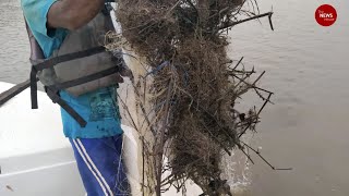 150kg of illegal fishing nets removed from Kabini river