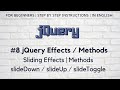 #8 jQuery Effects / Methods | Sliding Effects | slideDown /slideUp / slideToggle