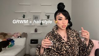 grwm + high bun hairstyle tutorial