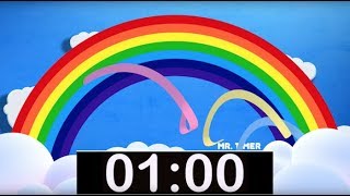 Rainbow Timer 1 Minute Countdown with Music for Kids!