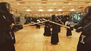 London Kenyukai kihon waza practice with shinai (fumikomi)