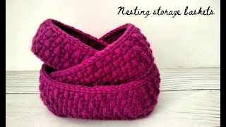 How to crochet oval shaped nesting baskets