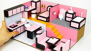 DIY Miniature Cardboard House #47 BLACK & PINK