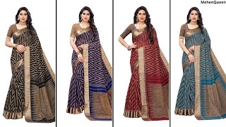 Yashika Women's Woven Linen Saree With blouse piece Overview | Best Budget Sari At Best Price Buy