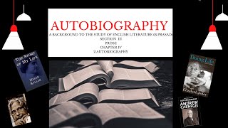 AUTOBIOGRAPHY - A BACKGROUND TO THE STUDY OF ENGLISH LITERATURE (B.PRASAD)