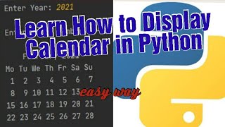 Python Program to Display Calendar #Python #Python_practice