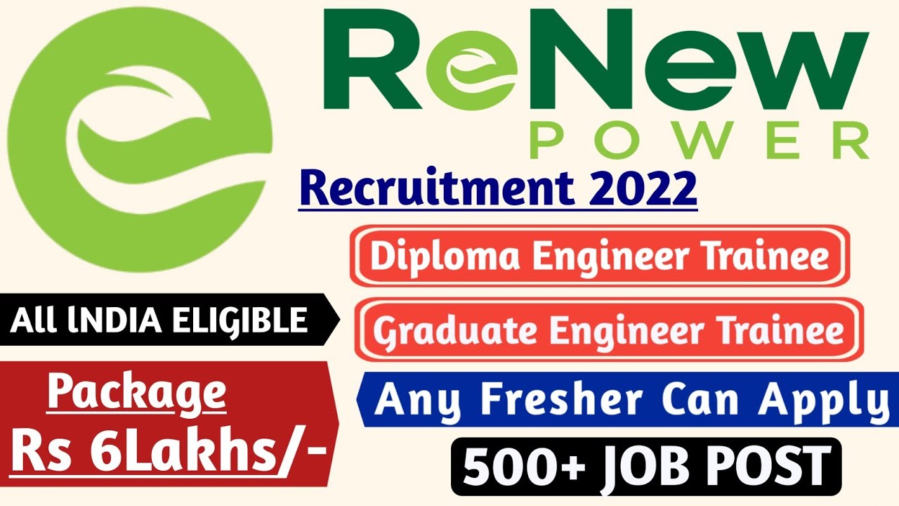 Renew Power Jobs For Fresher |Diploma/BE/B.tech| Latest Jobs | All ...